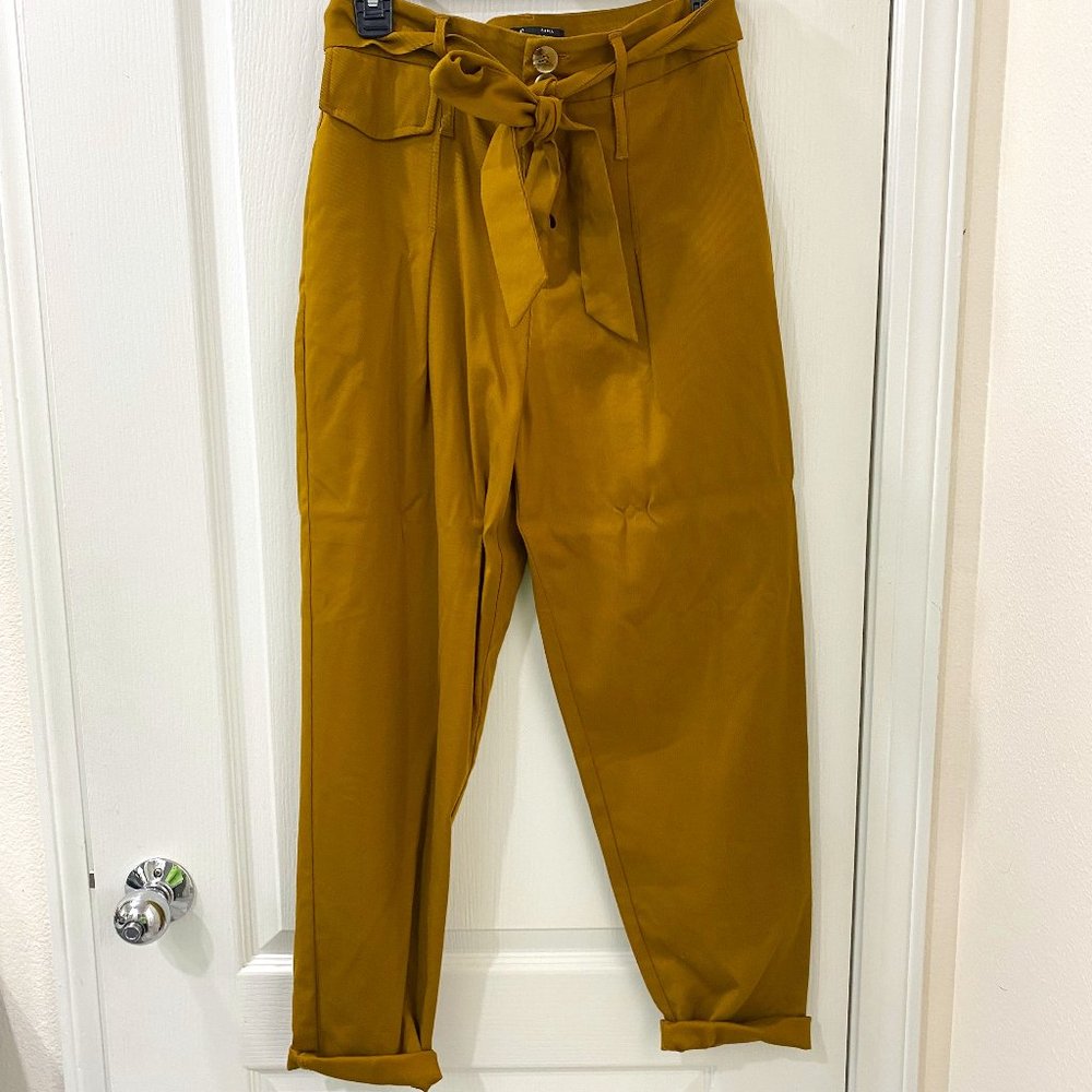 Zara TRF Mustard High Waisted Trousers